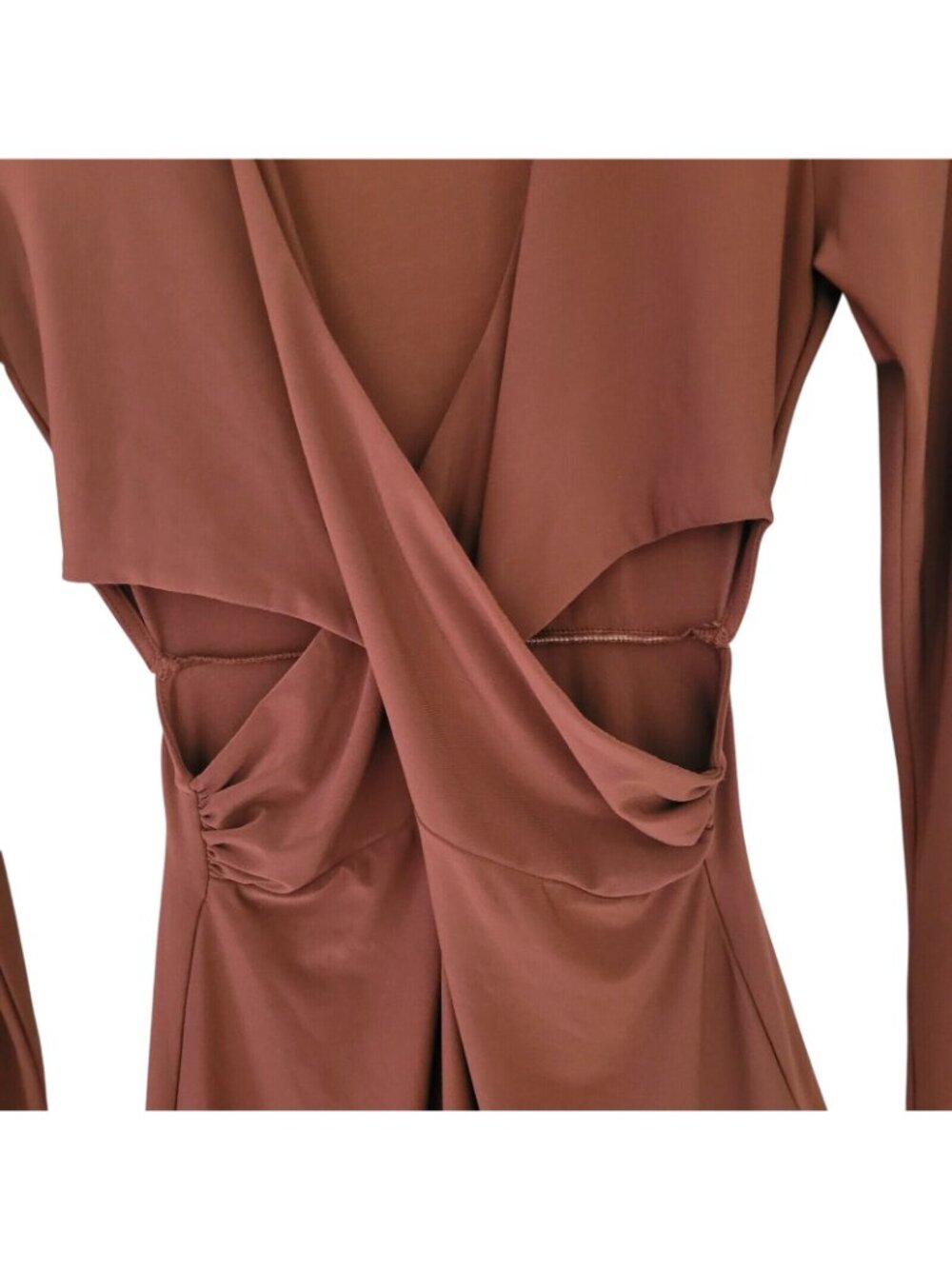 Forever 21 Contemporary Side Open Dress Juniors Size L Brown Club Party - Picture 4 of 7